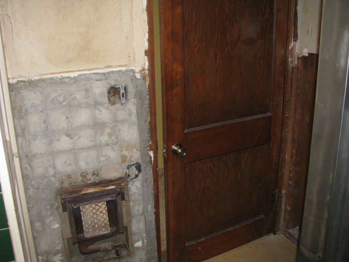 Bathroom Remodel Before (Heater Wall)